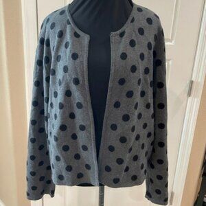 XXL Elle Grey with Black polka dots sweater jacket